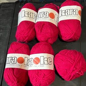 5 skeins and 1 partial skein of Karaoke Yarn